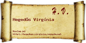 Hegedűs Virgínia névjegykártya